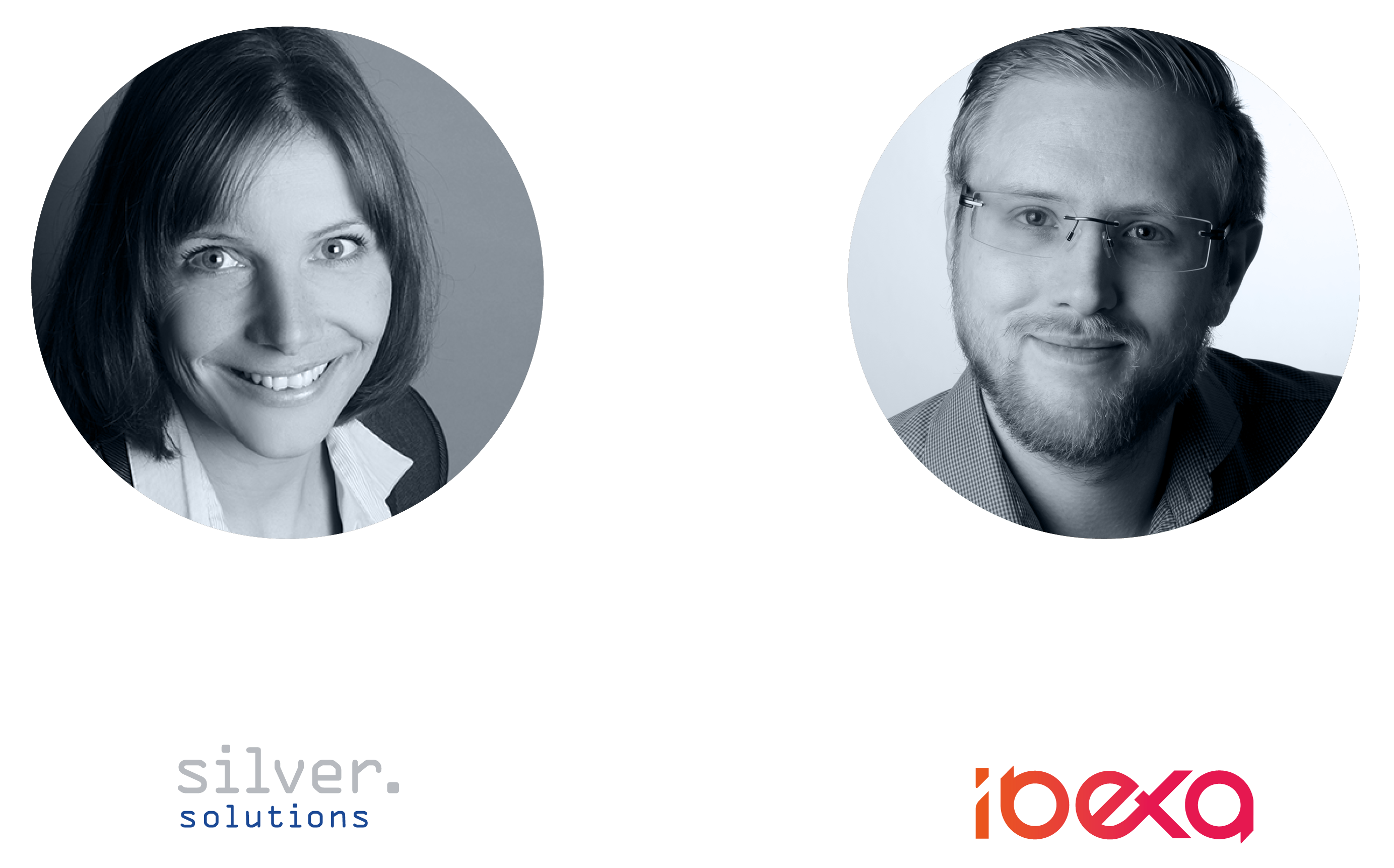 Sprecher: Claudia Schulz von silver.solutions und Cedric Lensing von Ibexa