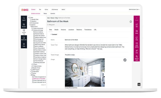 Managing structured content with the Content Tree