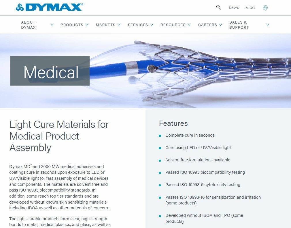 Dymax Website Screenshot