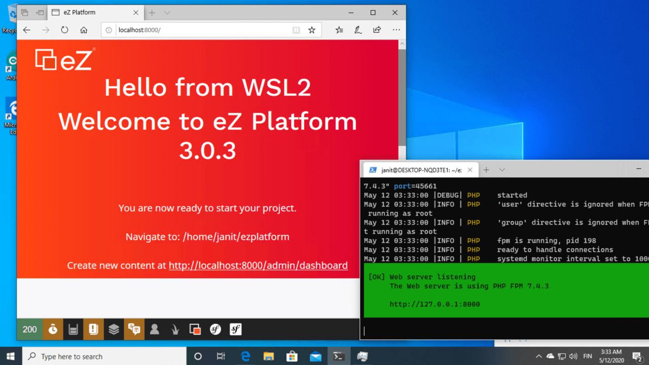 Eine PHP-Entwicklungsumgebung für Symfony mit Windows und WSL2